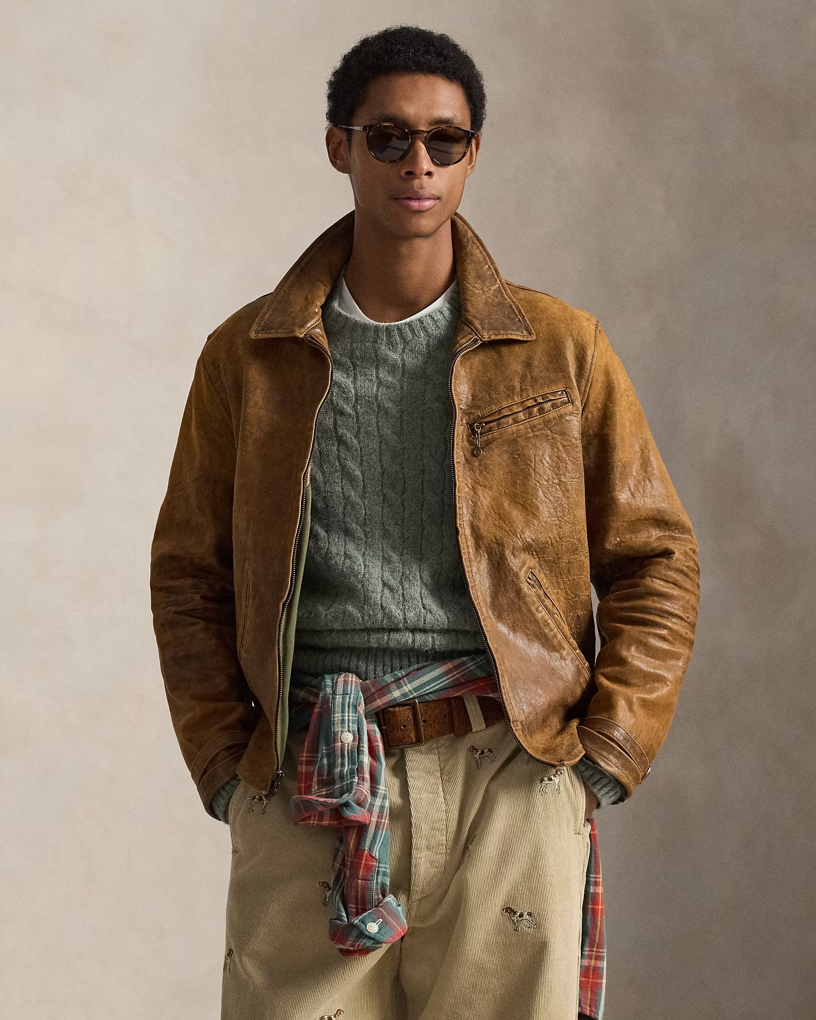 Veste Newsboy en cuir