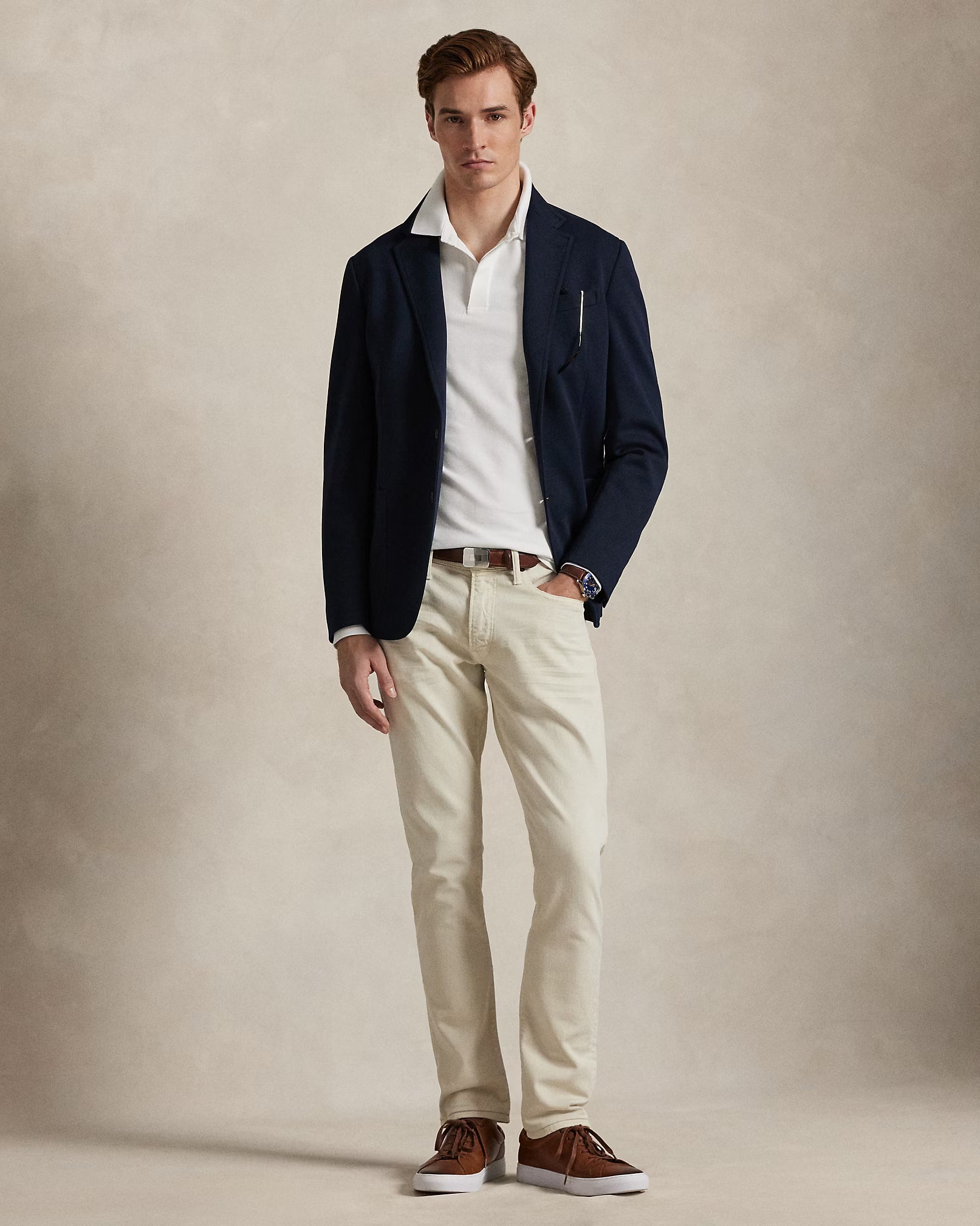 Polo ajusté en piqué Oxford stretch