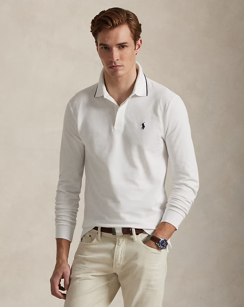 Polo ajusté en piqué Oxford stretch