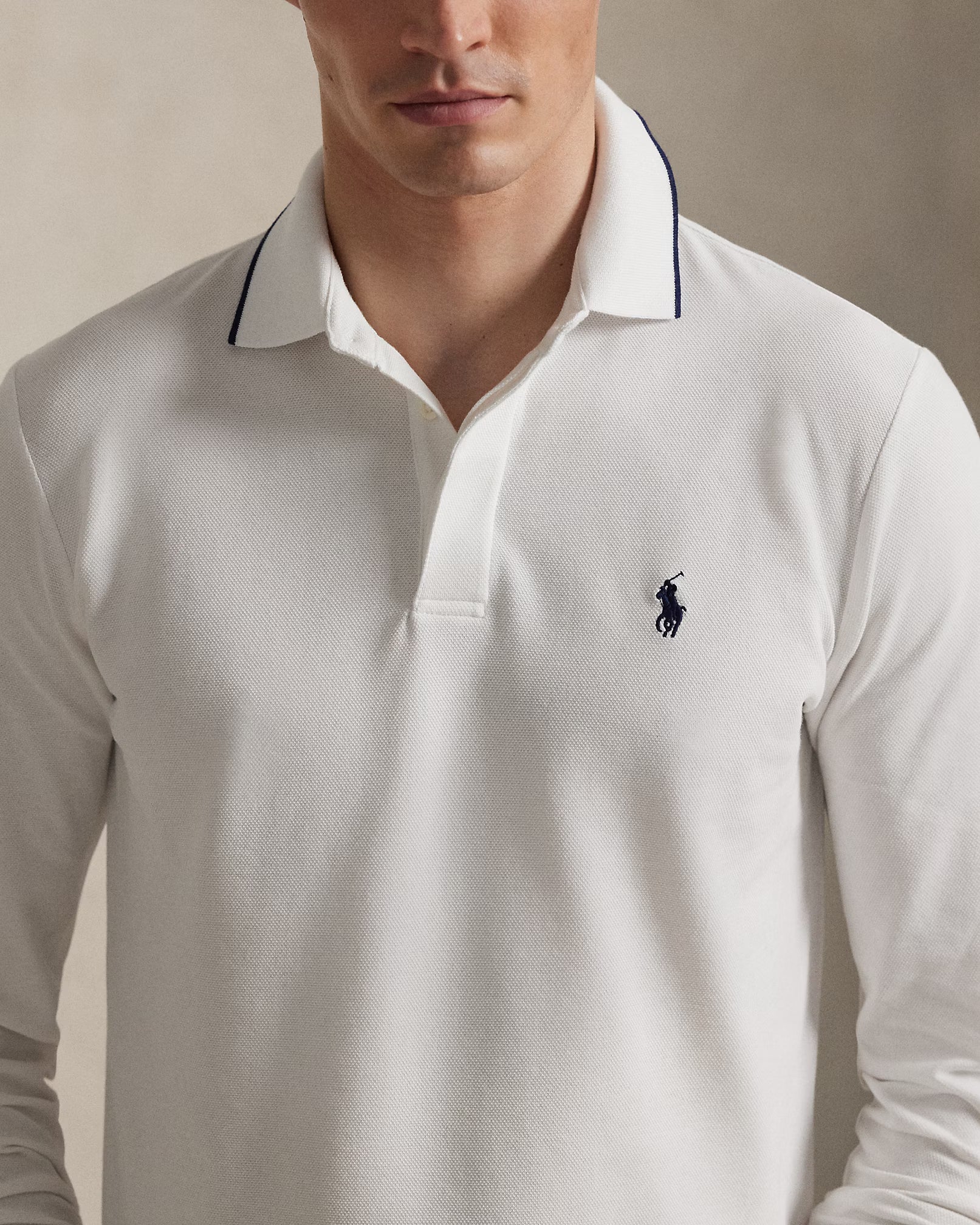Polo ajusté en piqué Oxford stretch