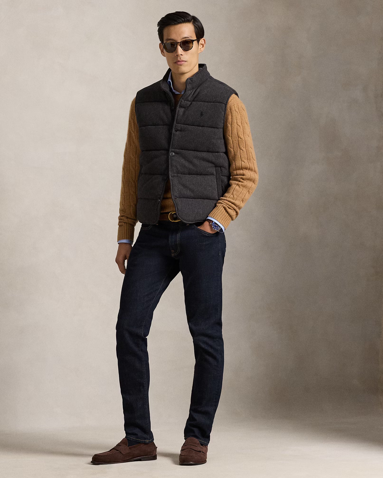 Gilet côtelé Estate motif à chevrons