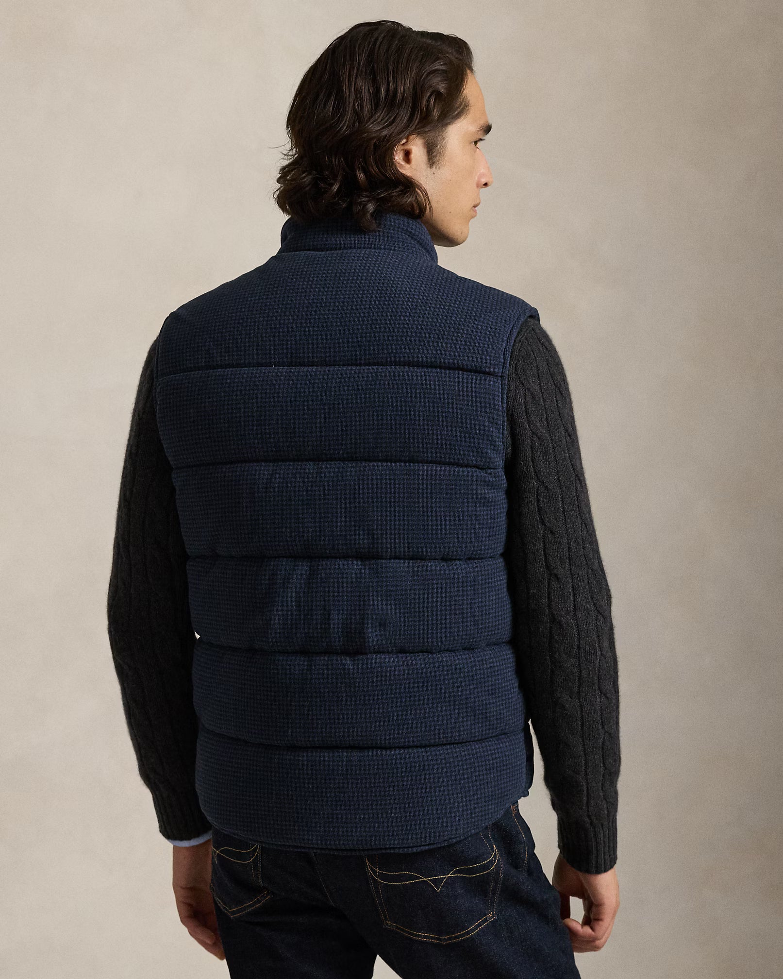 ilet côtelé Estate motif pied-de-poule