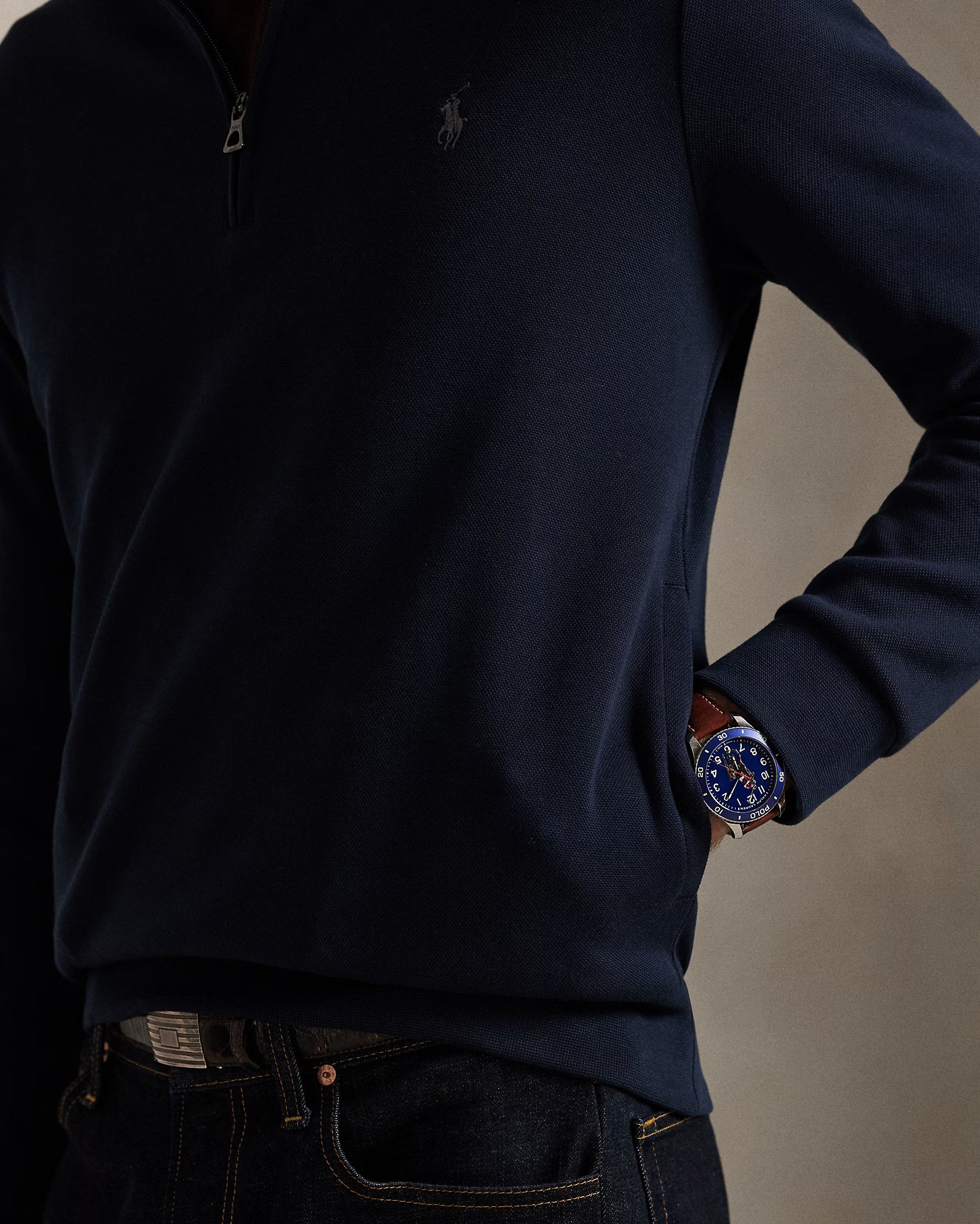Pull à col cheminée en maille double