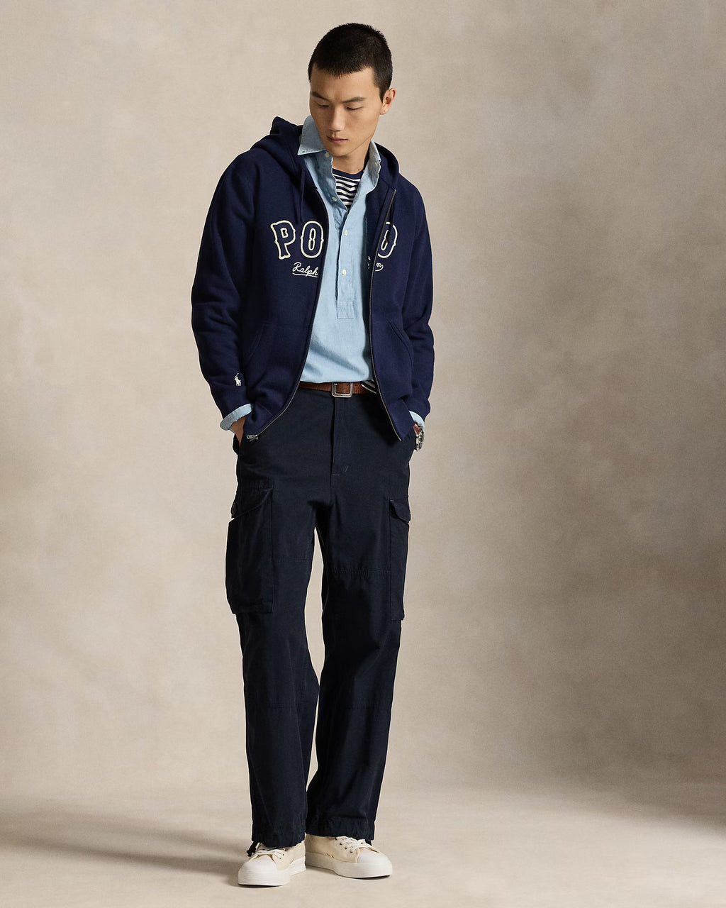 Sweat capuche RL logo western molleton