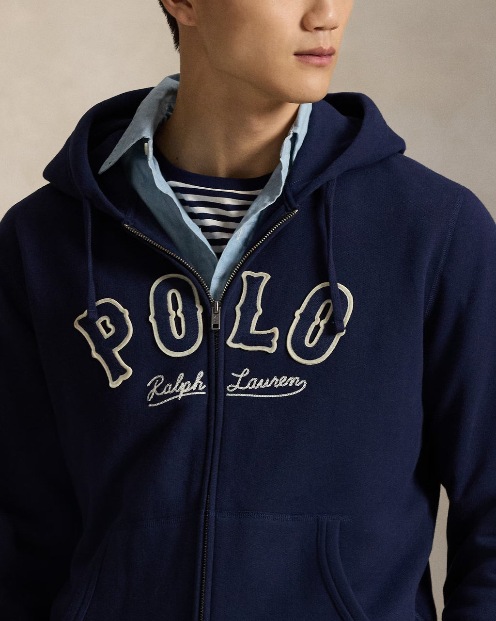 Sweat capuche RL logo western molleton