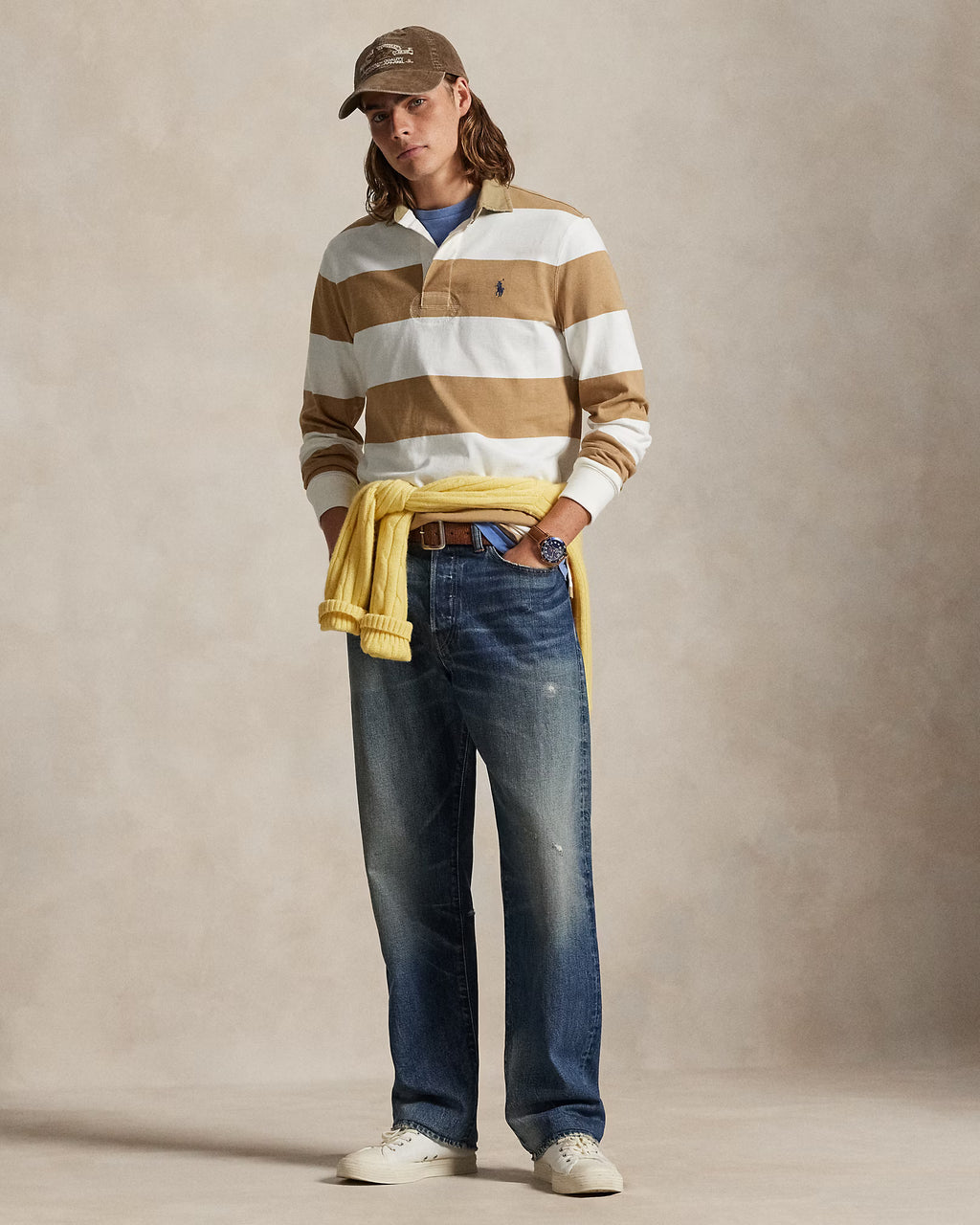 Chemise de rugby Classic Fit à col kaki