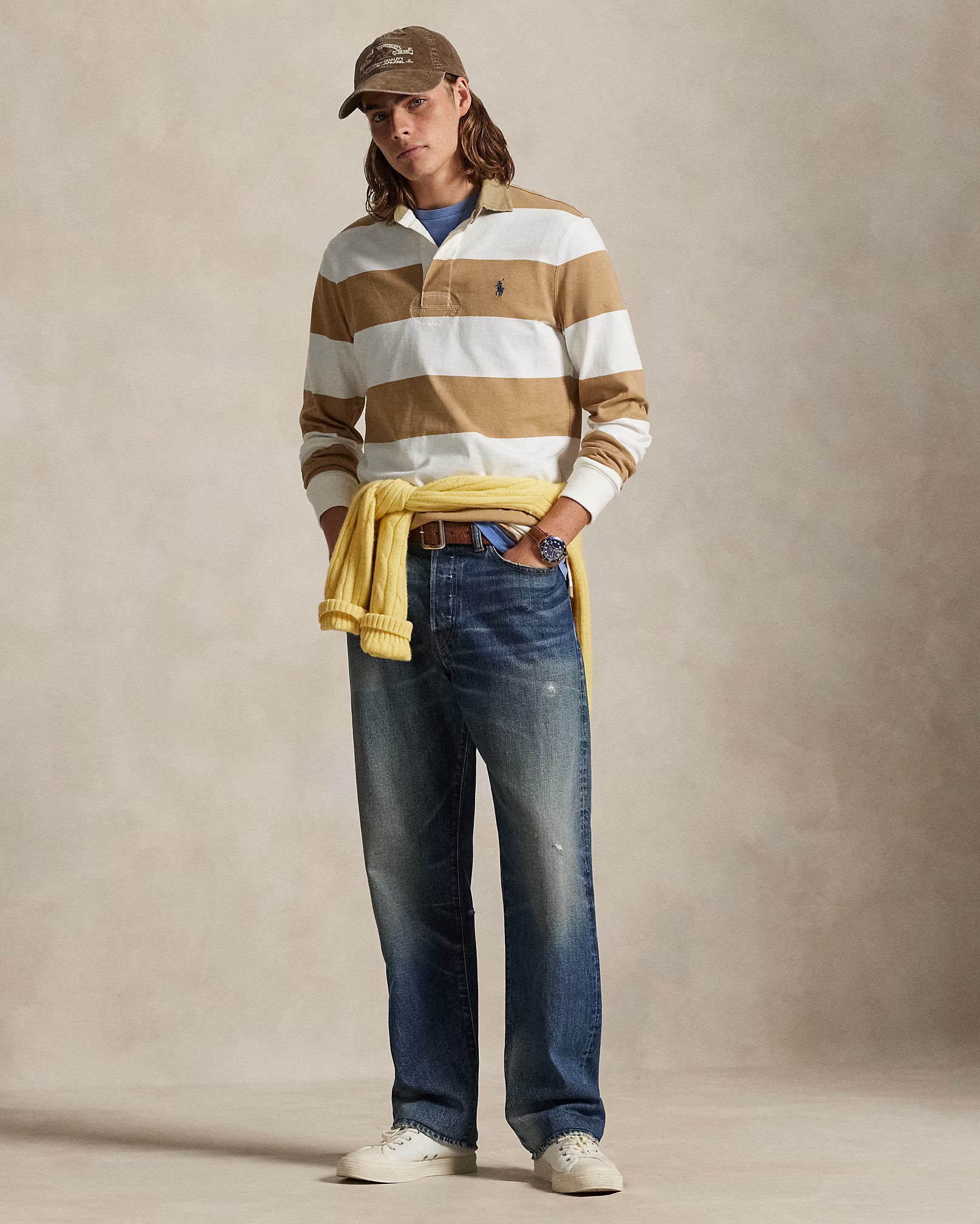 Chemise de rugby Classic Fit à col kaki