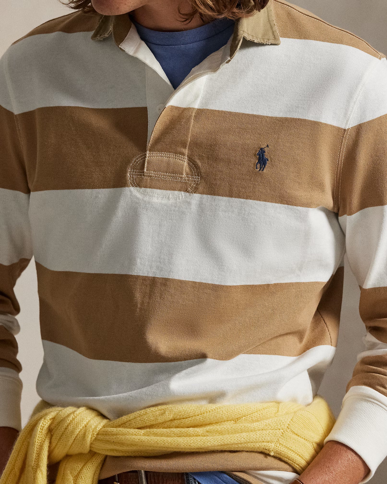 Chemise de rugby Classic Fit à col kaki