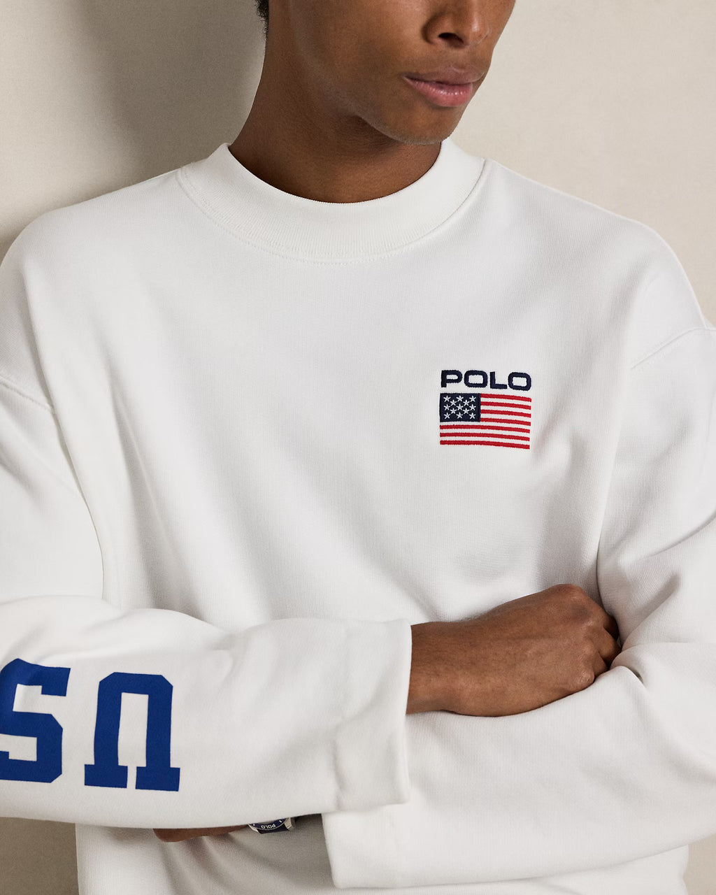 Pull col cheminée à drapeau en molleton