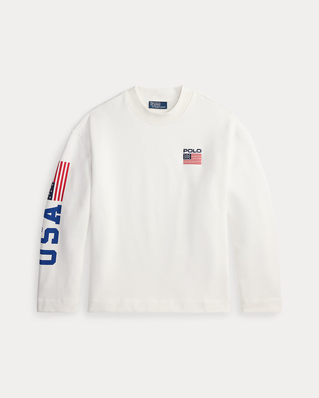 Pull col cheminée à drapeau en molleton