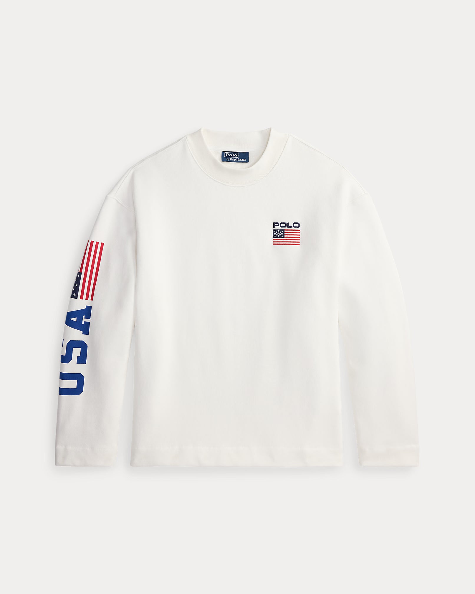 Pull col cheminée à drapeau en molleton