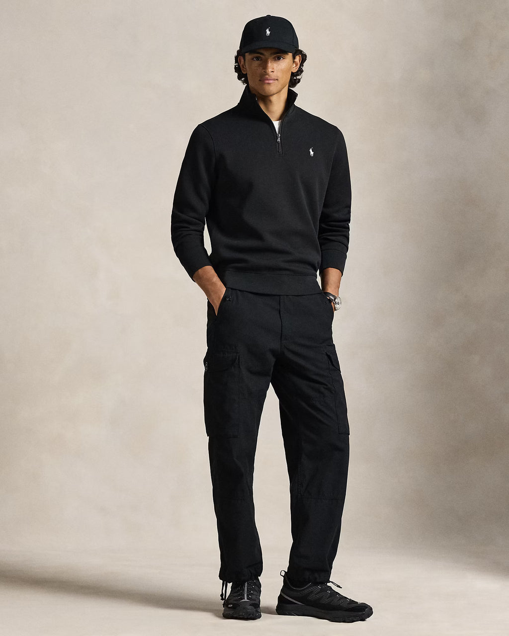 Pull quart de zip en maille double