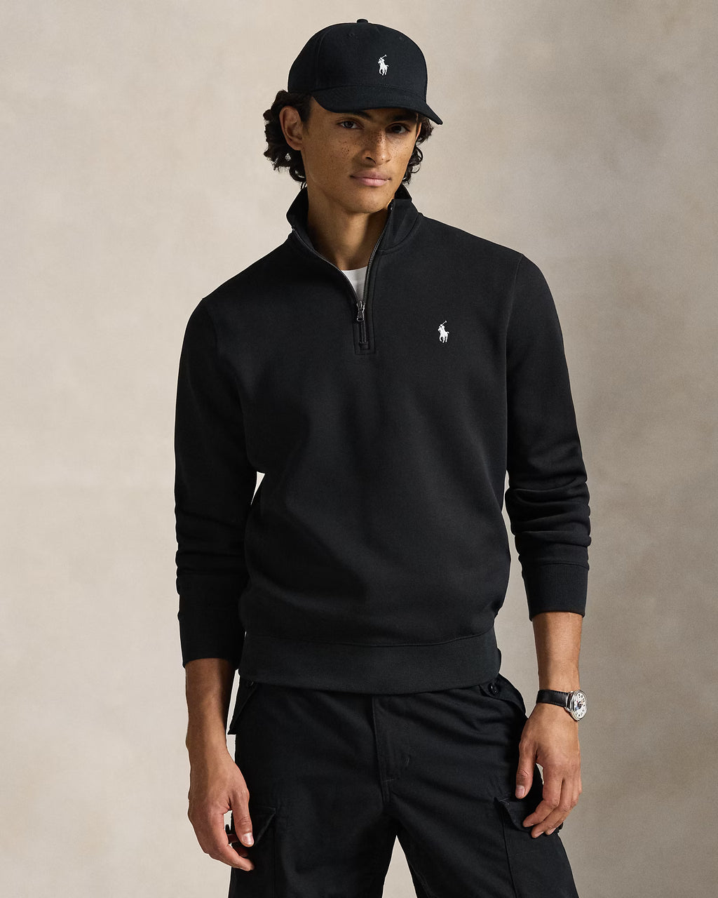 Pull quart de zip en maille double