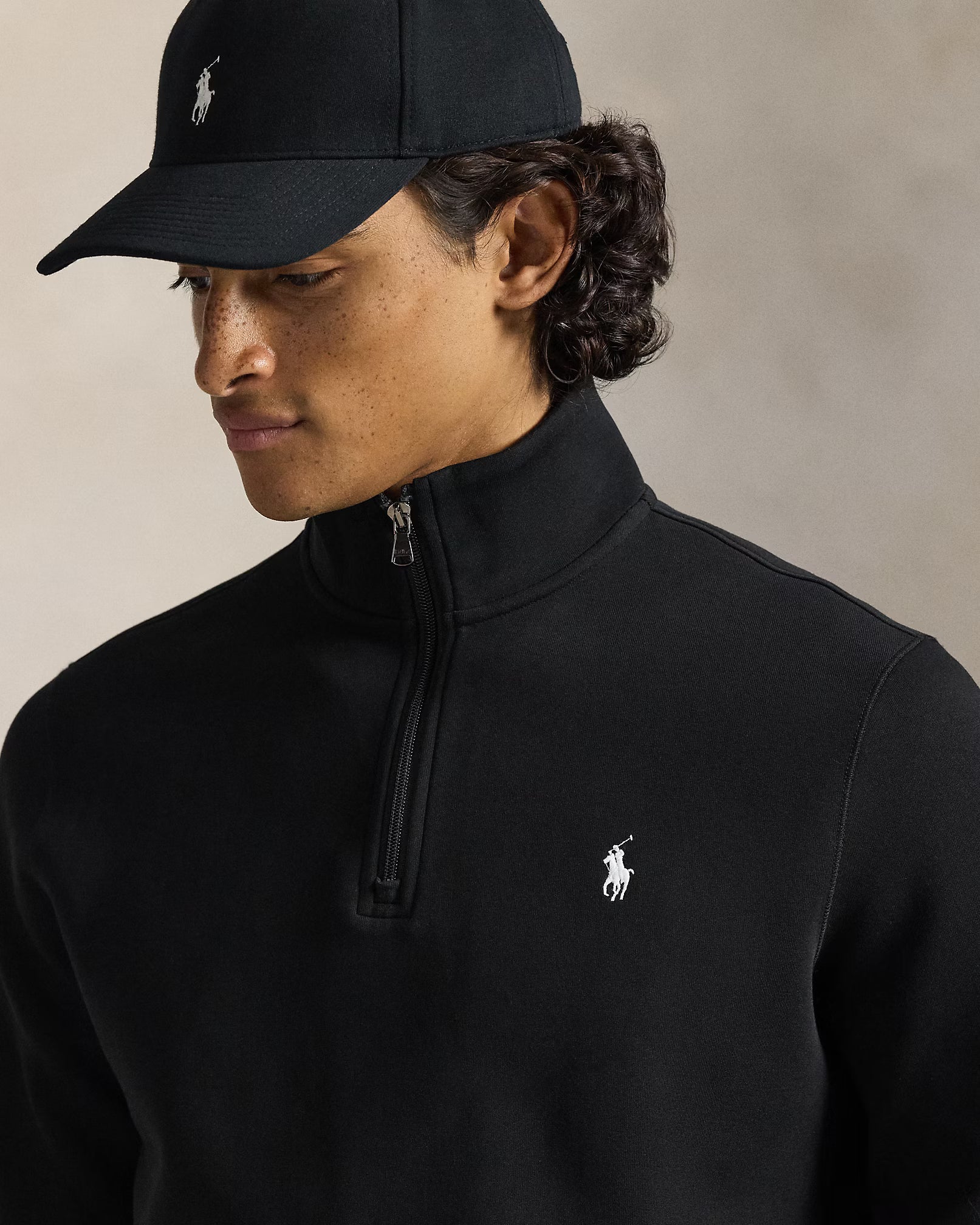 Pull quart de zip en maille double