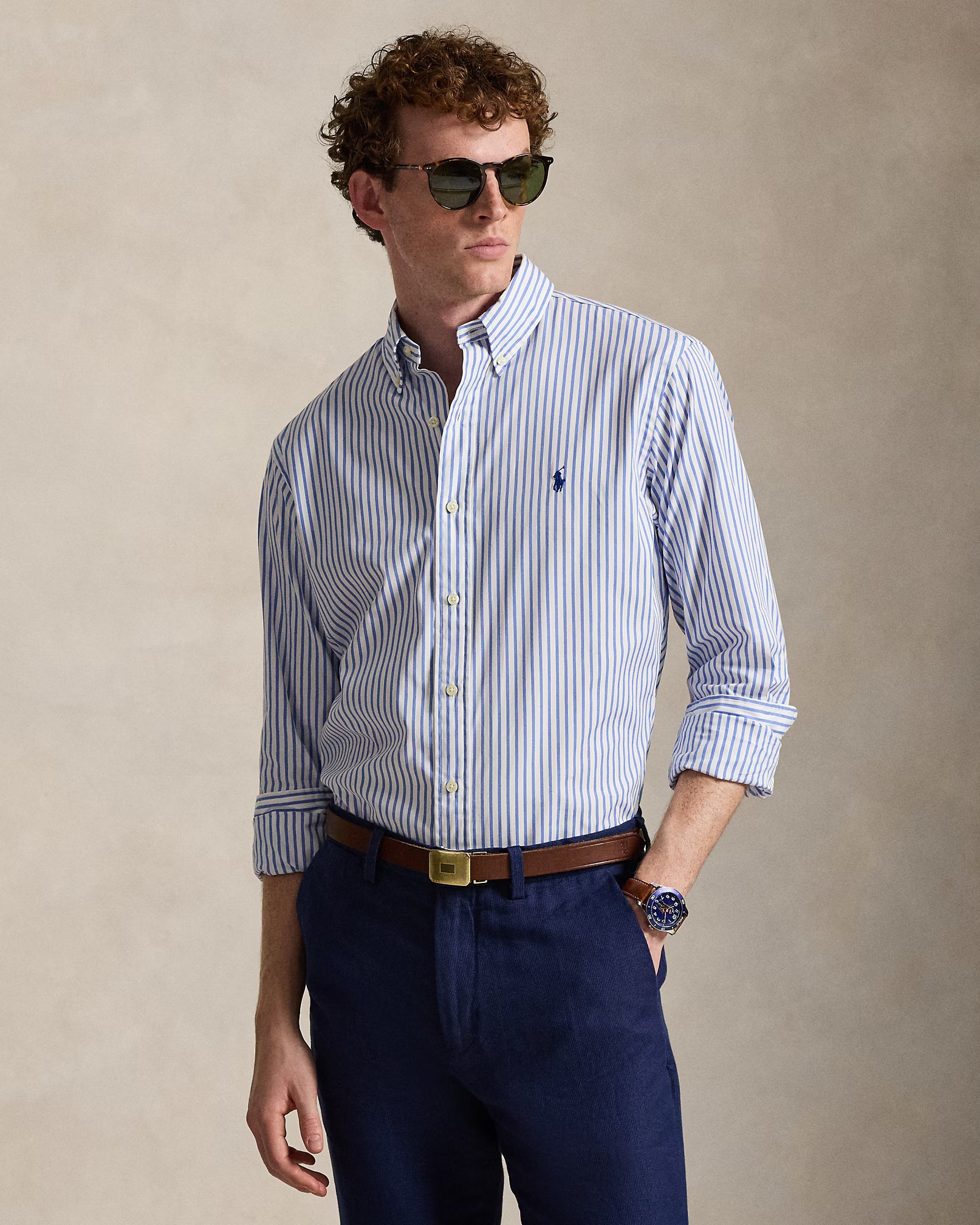 Chemise en popeline rayée Custom Fit