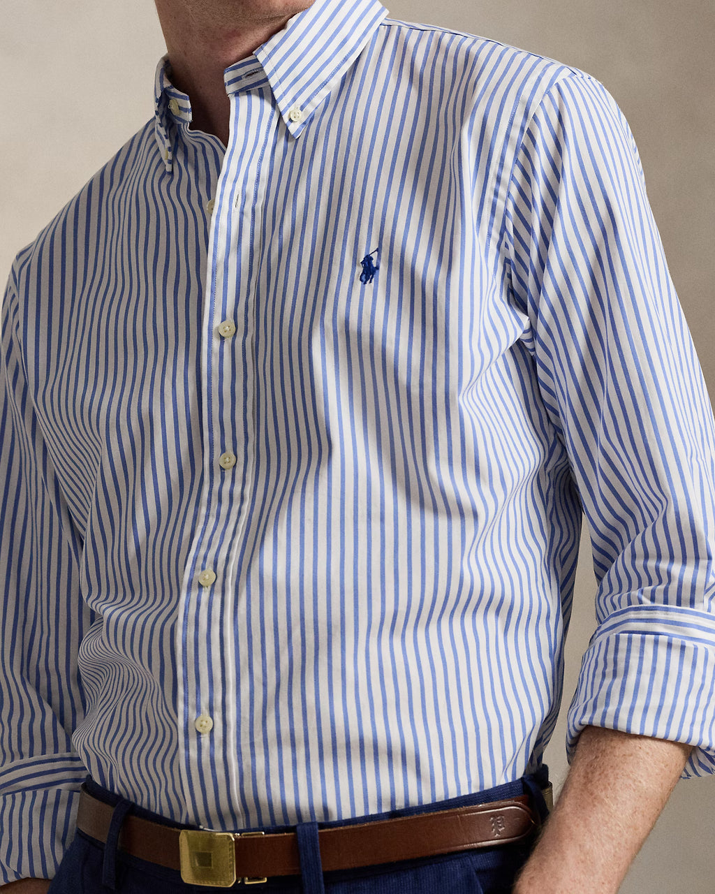 Chemise en popeline rayée Custom Fit