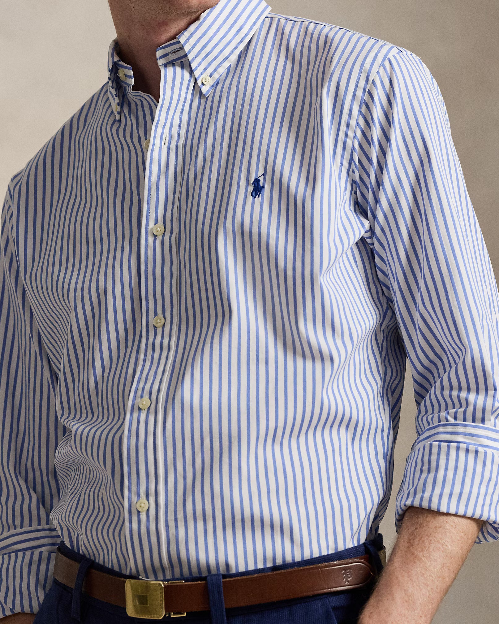 Chemise en popeline rayée Custom Fit