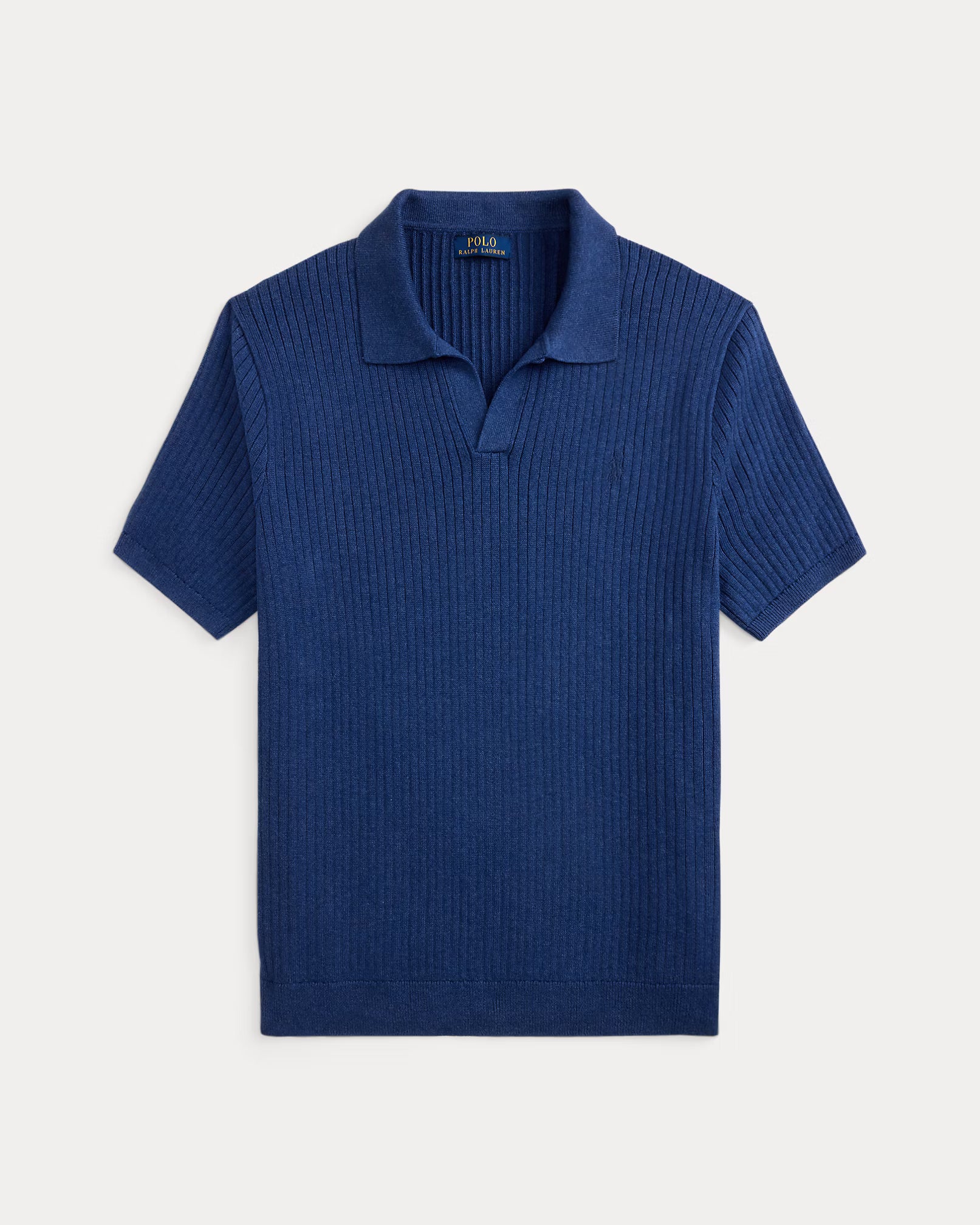 Pull col johnny en tricot côtelé coton