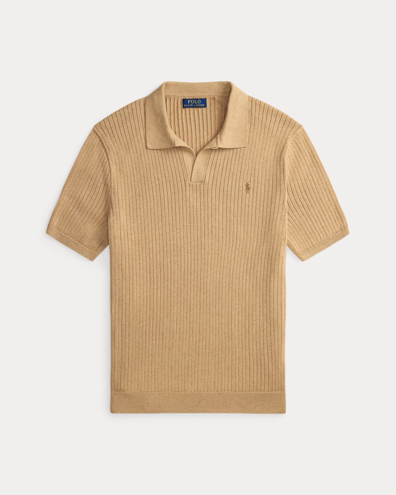 Pull col johnny en tricot côtelé coton