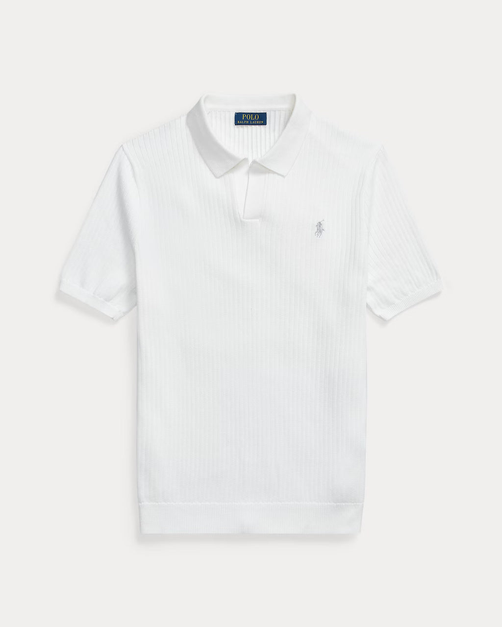 Pull col johnny en tricot côtelé coton