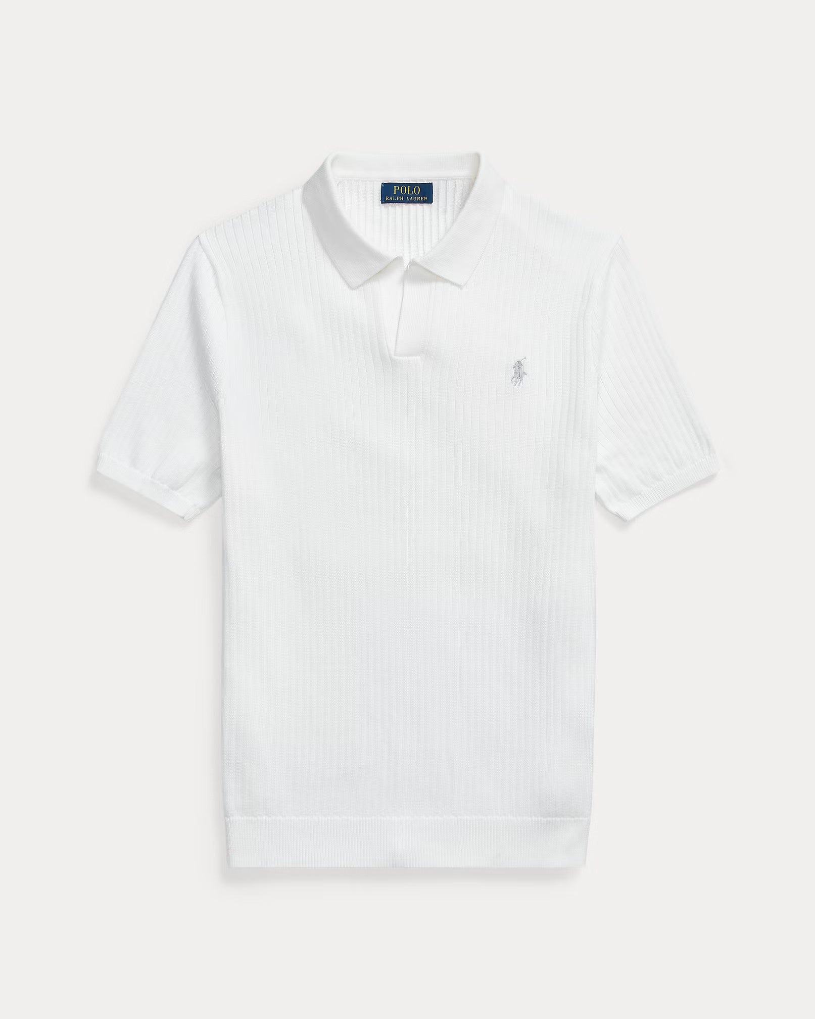 Pull col johnny en tricot côtelé coton