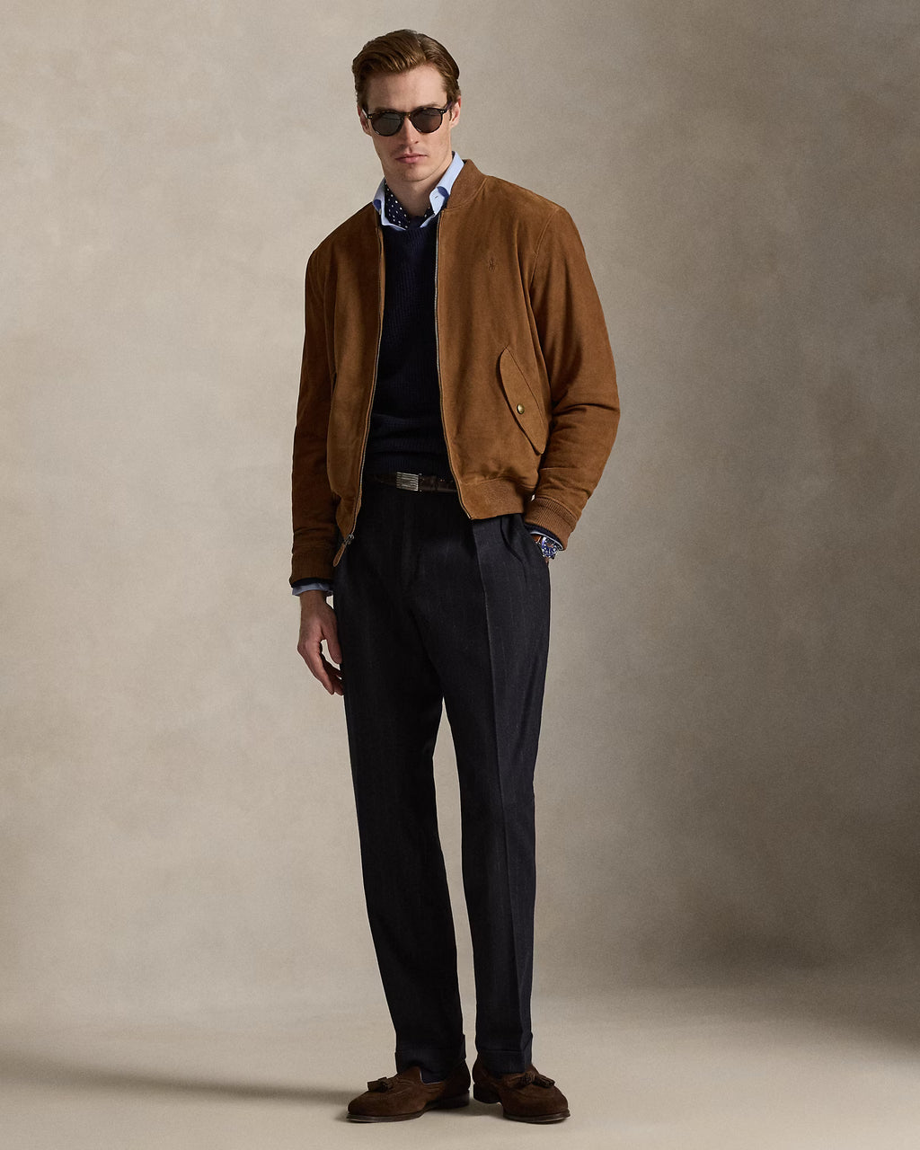 Veste d'aviateur en daim