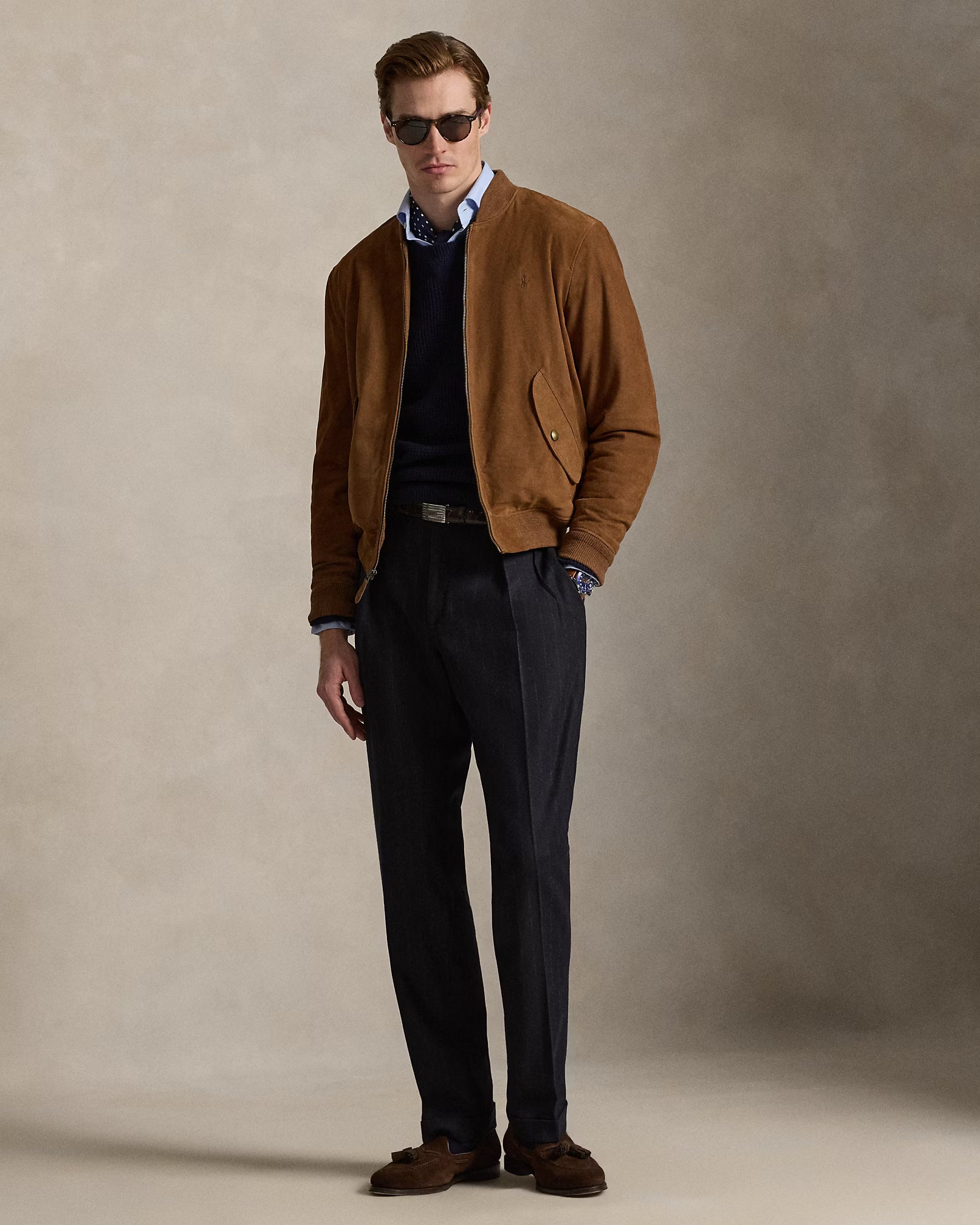 Veste d'aviateur en daim