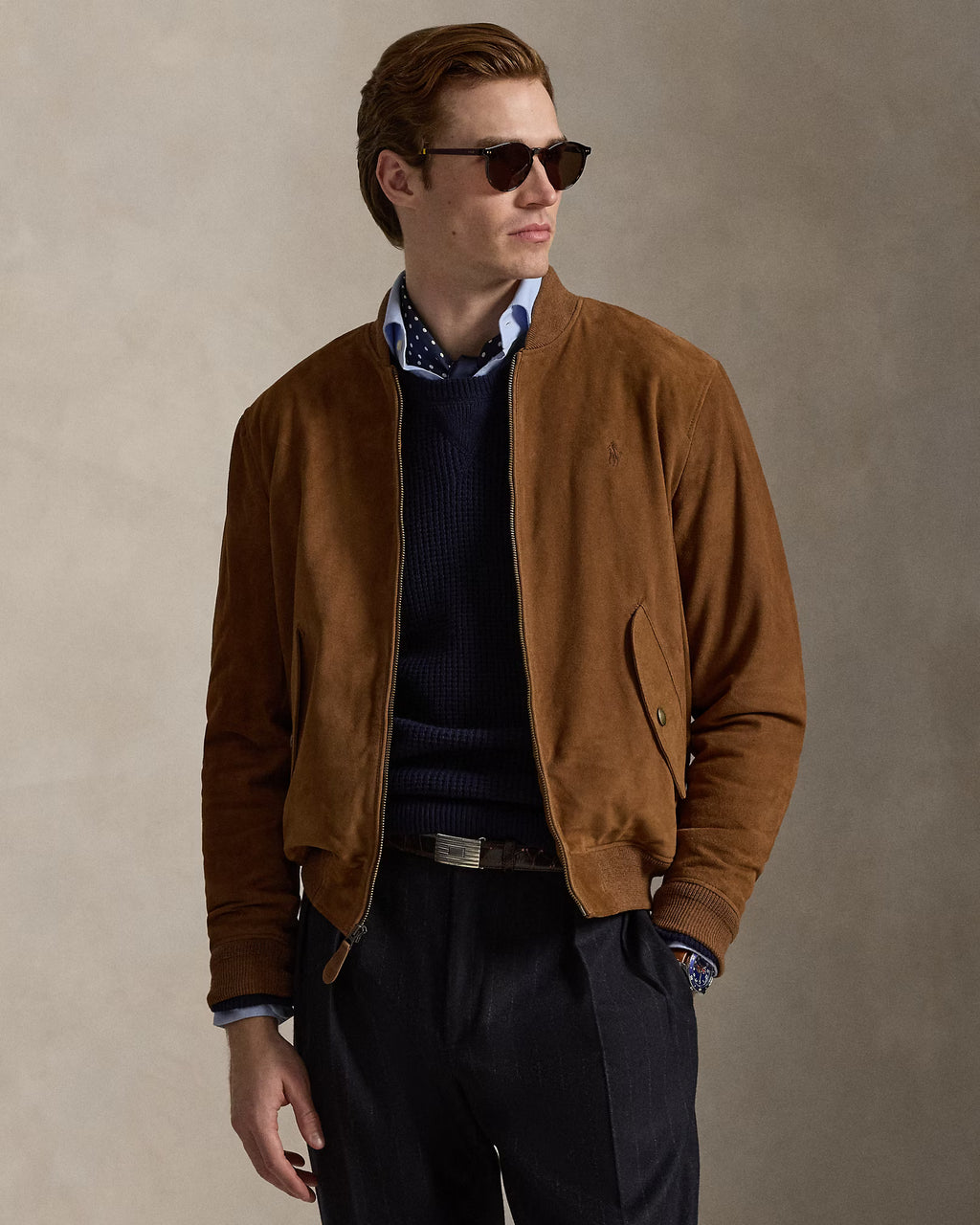 Veste d'aviateur en daim