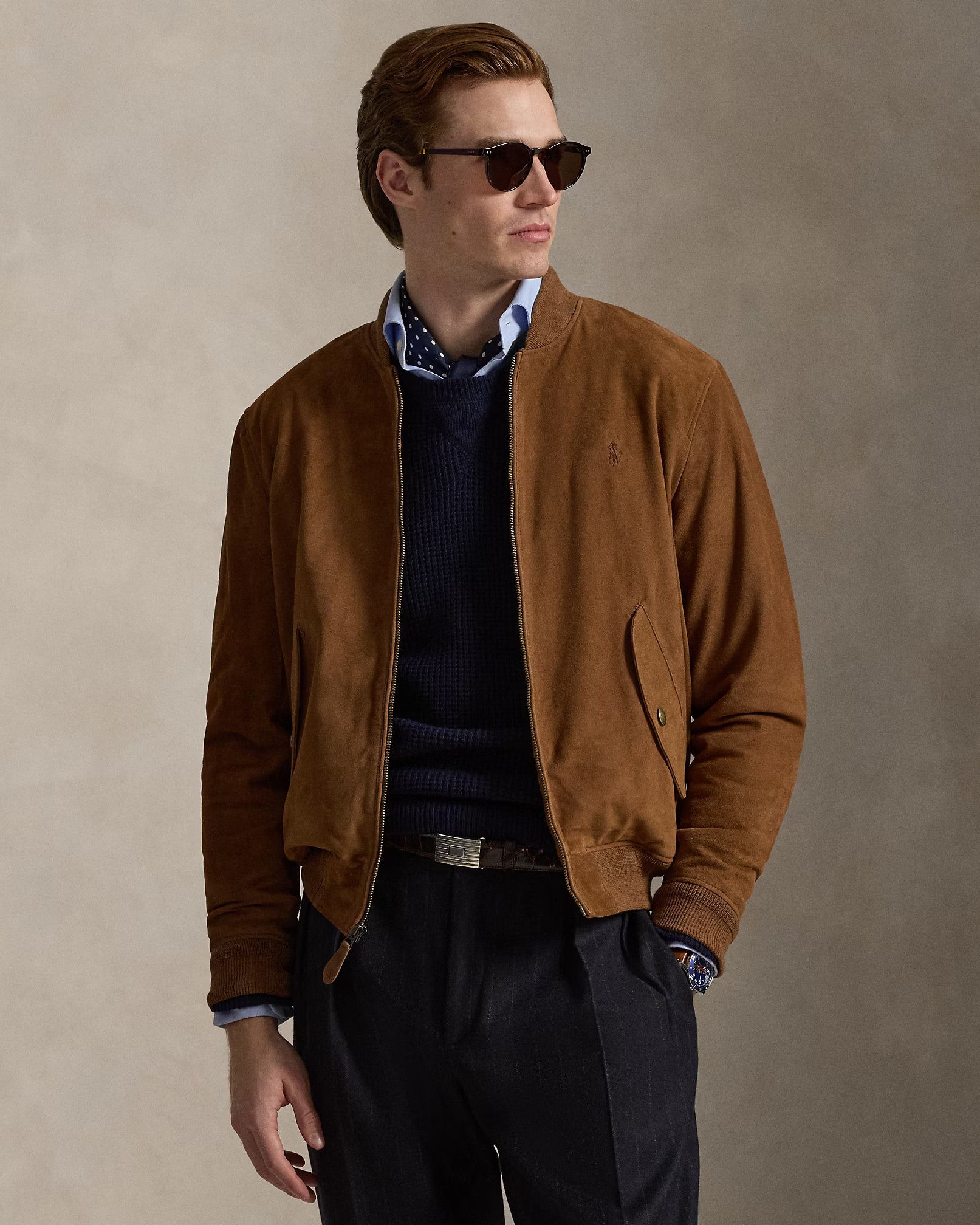 Veste d'aviateur en daim