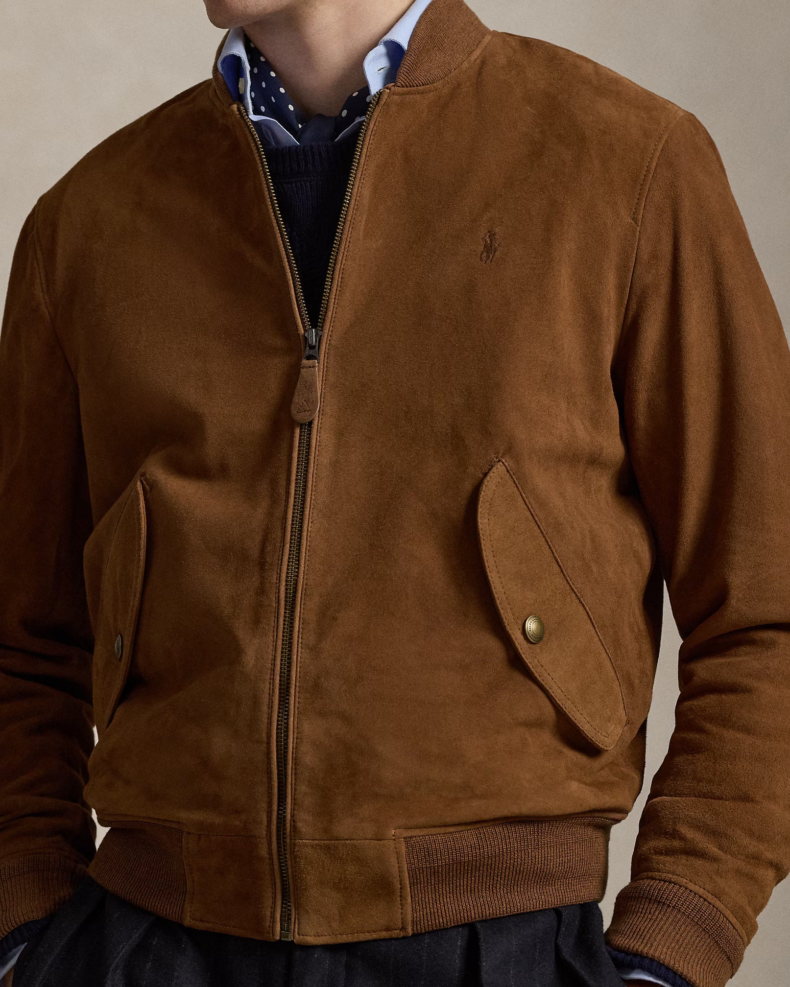 Veste d'aviateur en daim