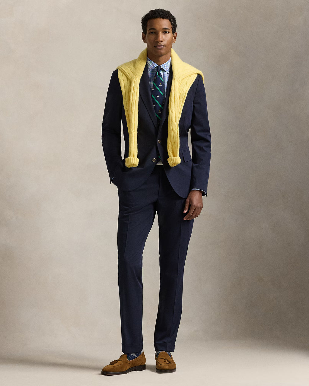 Pantalon de costume en sergé stretch