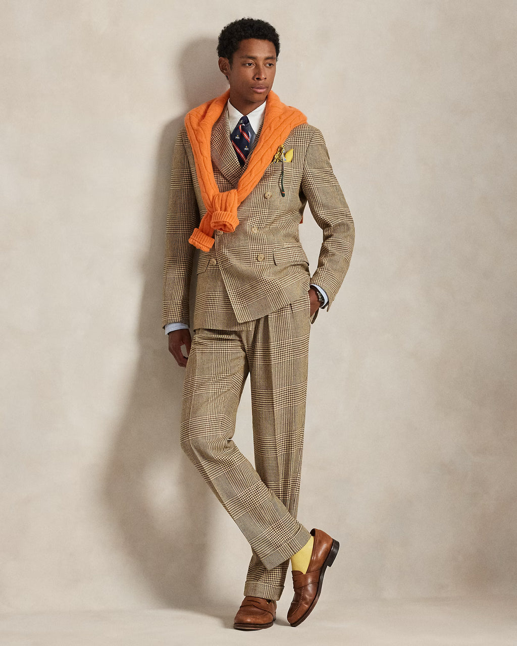 Pantalon prince-de-galles à pinces