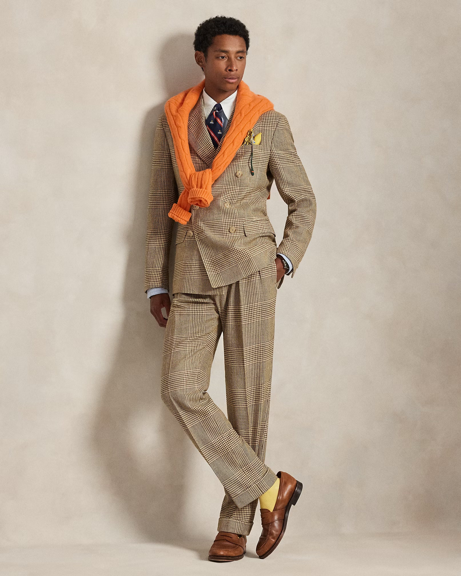 Pantalon prince-de-galles à pinces