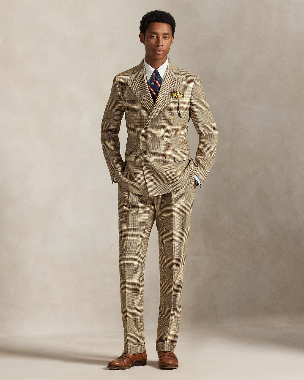Pantalon prince-de-galles à pinces