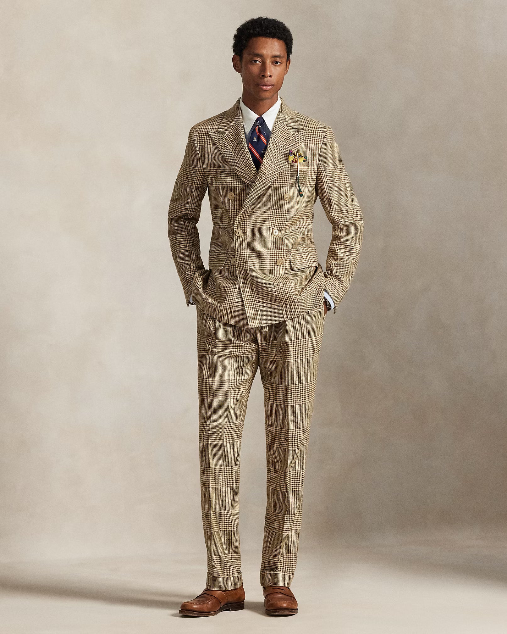 Pantalon prince-de-galles à pinces