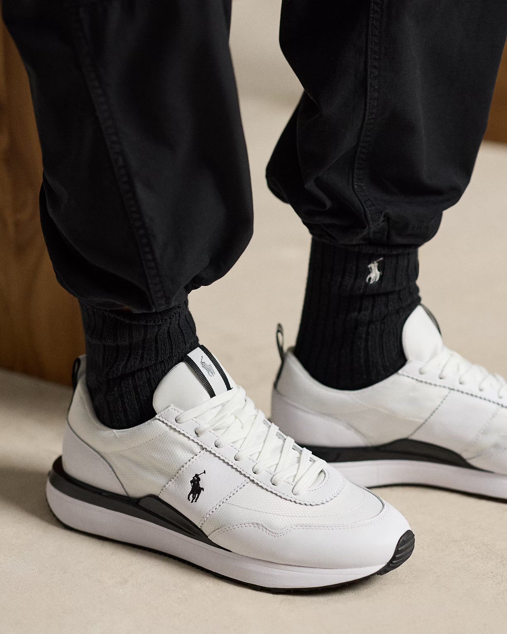 Baskets Train 89 en cuir et tissu Oxford