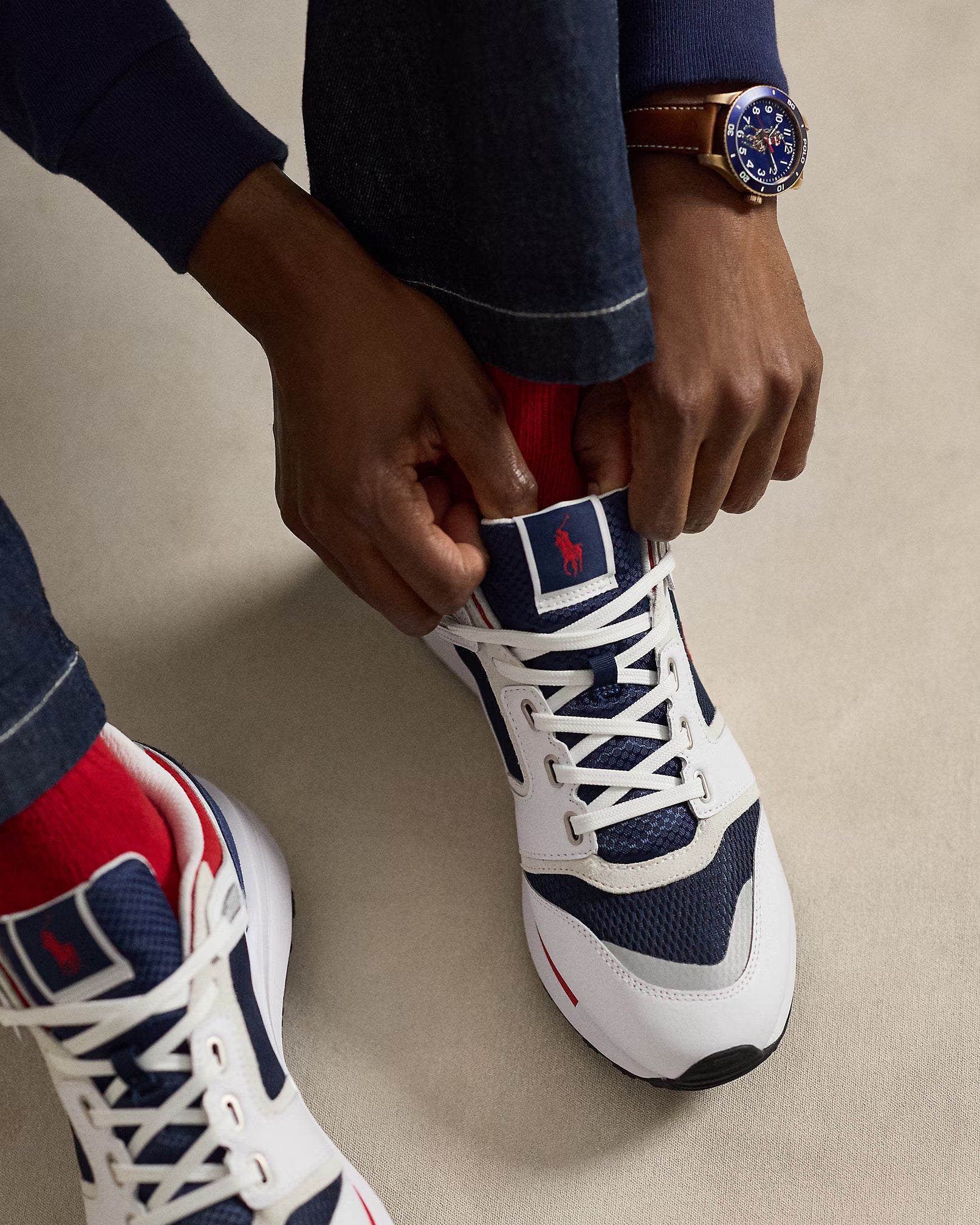 Baskets Train 89 V2 à pans en daim